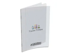Cahier travaux pratiques conquérant classique couverture pp incolore 17x22cm 64 pages 90g dessin 90g séyès/uni — Non classé