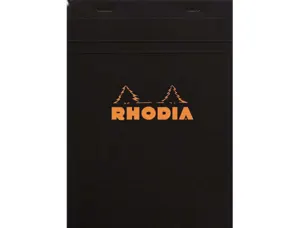 Bloc bureau rhodia a5 papier vélin surfin couverture enduite enveloppante 148x210mm 80f détachables 80g 5x5mm noir — Non…