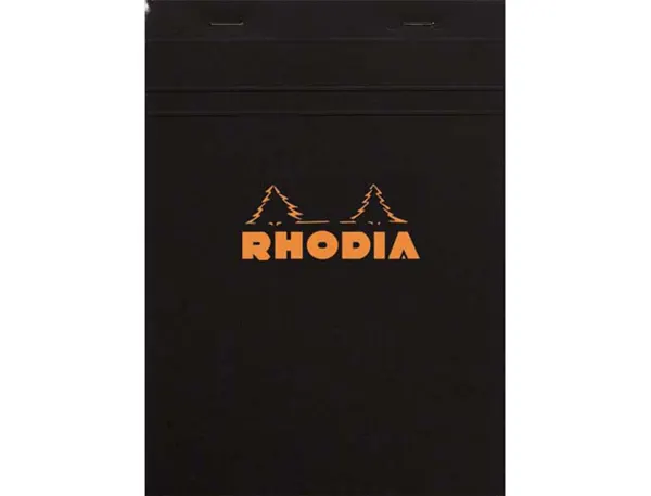 Bloc bureau rhodia a5 papier vélin surfin couverture enduite enveloppante 148x210mm 80f détachables 80g 5x5mm noir — Non…
