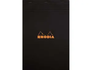 Bloc bureau rhodia a4 papier vélin surfin couverture enduite enveloppante 210x297mm 80f détachables 80g 5x5mm noir — Non…