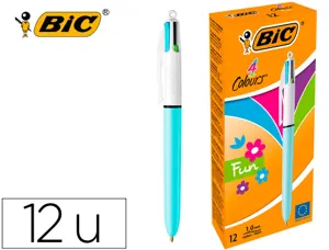 Stylo-bille bic 4 couleurs pointe moyenne encre classiquerétractable rechargeable 4    couleurs fashion — Non classé