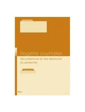 Registre éditions fuzeau présences/absences personnel journalier 60 fonctionnaires a4 210x297mm — Non classé