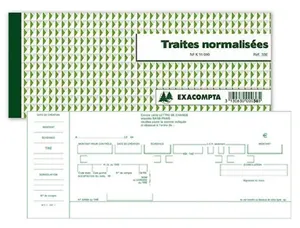 Carnet à souche exacompta traites normalisées 21x10,5cm 50 feuillets 95g papier chèque amagnétique — Non classé