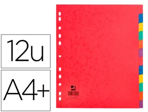 Intercalaire q-connect carte lustrée 225g 12 positions a4+ 212x310mm — Non classé