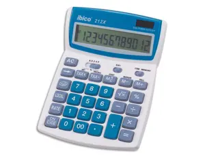 Calculatrice ibico bureau 212x 12 chiffres franc/euro impôts mémoire correction entrée 190x140x32mm 200g — Non classé