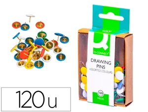 Punaise q-connect diamètre 10mm coloris assortis boîte plastique 120 unités — Non classé