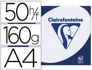 Papier clairefontaine clairalfa extra blanc a4 160g/m2 blancheur 170 opacité 93 rigidité 135 toucher satiné 50 feuilles —…