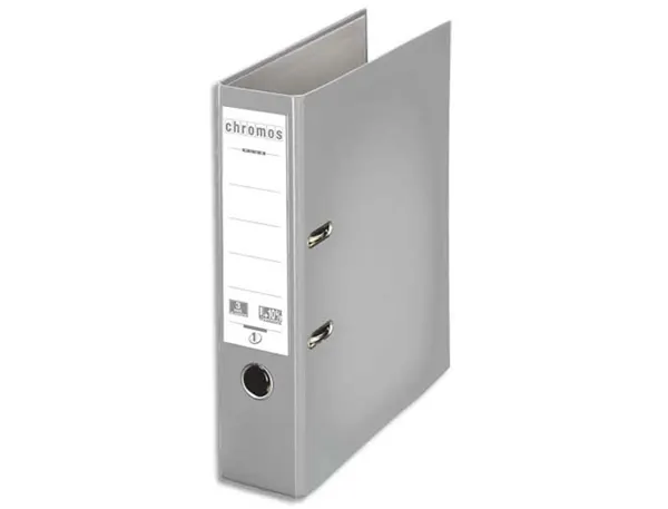 Classeur levier esselte chromos plus a4 polypropylène griffes blocage dos 80mm grand porte-étiquette coloris gris — Non…