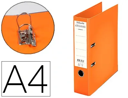 Classeur levier esselte chromos plus a4 polypropylène griffes blocage dos 80mm grand porte-étiquette coloris orange — Non…