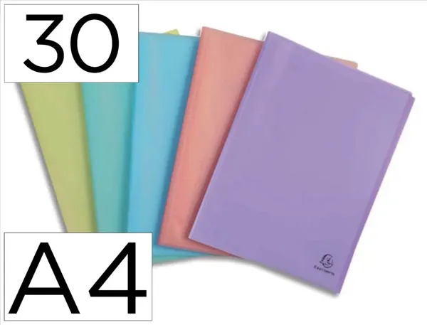 Protège-documents exacompta chromaline pp 5/10e 30 pochettes 60 vues coloris assortis pastel — Non classé