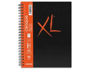 Carnet croquis canson xl book format a5 90g grain leger spirale grand côte 100 feuilles — Non classé