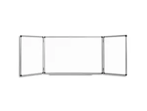 Tableau triptyque bi office blanc laque magnetique effacable a sec avec repose stylos format 300 x 100 cm — Non classé
