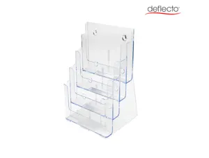 Porte brochures deflecto 4 cases format a4 transparent — Non classé