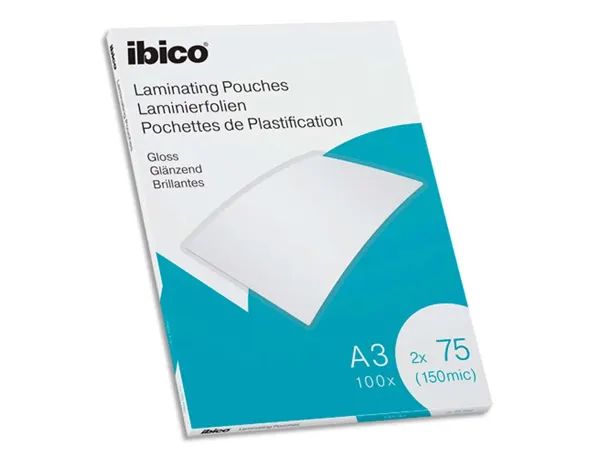 Pochettes de plastification ibico brillantes format a3 75 microns paquet 100 — Non classé