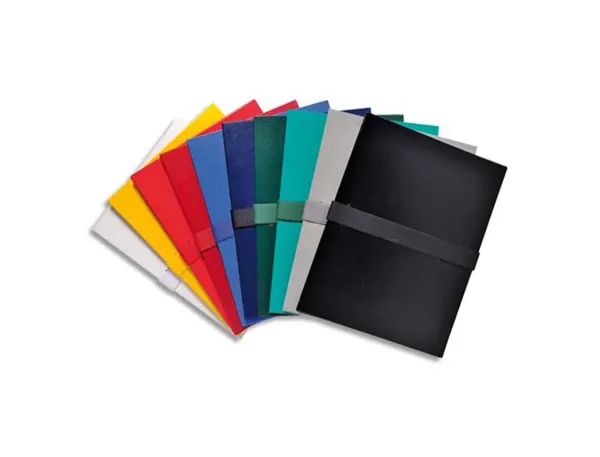 Chemise extensible exacompta balacron fermeture sangle scratch coloris assortis — Non classé