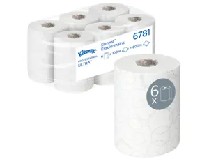 Essuie-mains kleenex slimroll blanc 2 plis longueur 100 m lot 6 pour aquarius — Non classé