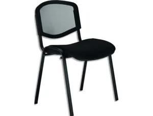 Chaise iso nowy styl 4 pieds empilable assise tissu dossier résille noire — Non classé