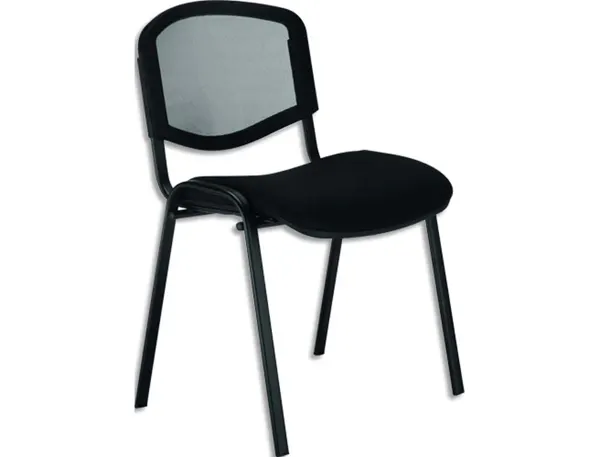 Chaise iso nowy styl 4 pieds empilable assise tissu dossier résille noire — Non classé