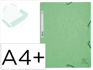 Chemise 3 rabats elastique exacompta carte lustree 5/10e 400g format 24x32 cm coloris tilleul — Non classé