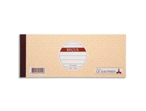 Carnet de reçus le dauphin format 9 x 22,5 cm 50 feuillets 10 colonnes — Non classé