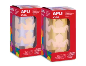 Gommettes etoiles 33 mm apli kids couleurs or et argent boite de 2 rouleaux — Non classé