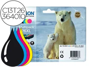 Cartouche d'encre original epson c13t26364010 noir/cyan/magenta/jaune pack 4 couleur — Non classé