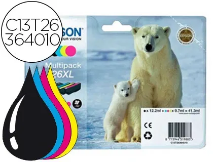 Cartouche d'encre original epson c13t26364010 noir/cyan/magenta/jaune pack 4 couleur — Non classé