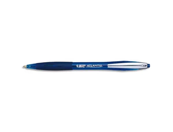 Stylo-bille bic atlantis premium soft écriture moyenne 0.5mm rétractable encre extra douce coloris bleu — Non classé