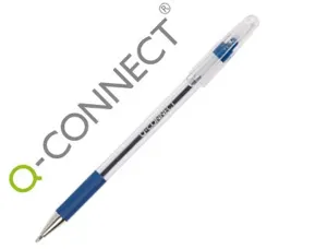 Stylo-bille q-connect grip caoutchouc couleur encre corps translucide bleu — Non classé