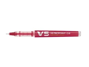 Roller pilot v5 rechargeable écriture fine 0.3mm niveau encre liquide visible écologique régulateur débit rouge — Non classé