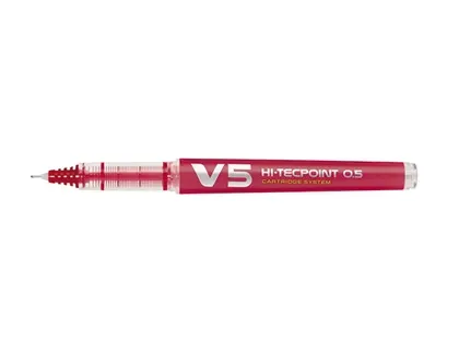 Roller pilot v5 rechargeable écriture fine 0.3mm niveau encre liquide visible écologique régulateur débit rouge — Non classé