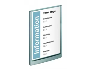 Plaque murale durable click sign a4 portrait cadre profilé plastique haute qualité 21x29,7cm coloris gris graphite — Non…