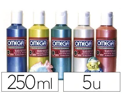 Gouache nacrée oméga onctueuse tous supports séchage rapide coloris assortis boîte 5 flacons 250ml — Non classé