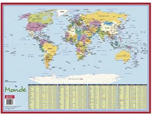 Sous-main bouchut grandrémy cartonné support anti-glisse carte monde 550x405mm — Non classé