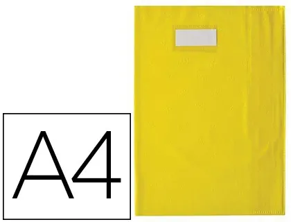Protège-cahier elba styl'sms pvc opaque 12/100e sans phtalates porte-étiquette et étiquette a4 210x297mm jaune — Non classé