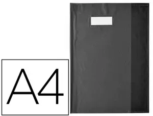 Protège-cahier elba styl'sms pvc opaque 12/100e sans phtalates porte-étiquette et étiquette a4 210x297mm noir — Non classé