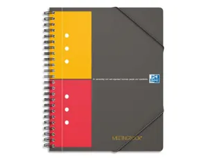 Cahier-chemise oxford meeting book optik paper couverture pp a5+ 17,8x22,5cm 160 pages 5x5mm fermeture élastique — Non classé