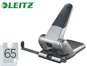 Perforateur leitz gros travaux capacité perforation 65f 2 trous coloris métal/noir 130x100x220mm — Non classé