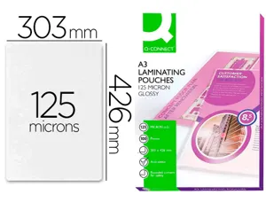 Pochette plastification q-connect à chaud économique format a3 125 microns boîte 100 unités — Non classé