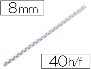 Anneau plastique à relier q-connect capacité 40f 8mm diamètre coloris blanc boîte 100 unités — Non classé