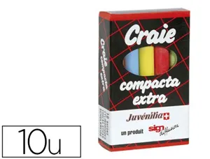 Craie juvenilia compacta l80mmx10mm sans crissement anti-poussière coloris assortis boîte 10 unités — Non classé