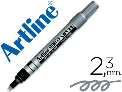 Marqueur artline permanent pointe moyenne conique 2.3mm tous supports corps métal encre pigmentée résiste eau argent — Non…