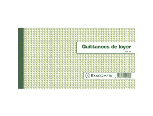 Carnet à souche exacompta quittances loyer 18,5x13,5cm 50 feuillets 95g papier chèque amagnétique — Non classé