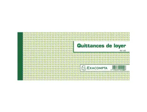 Carnet à souche exacompta quittances loyer 16,5x10,5cm 50 feuillets 95g papier chèque amagnétique — Non classé