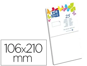 Carte oxford vélin 106x210mm 240g coloris blanc étui 25 unités — Non classé