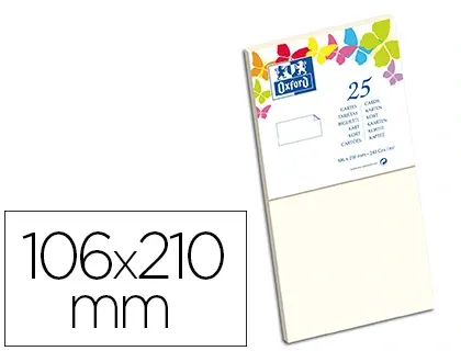 Carte oxford vélin 106x210mm 240g coloris vanille étui 25 unités — Non classé