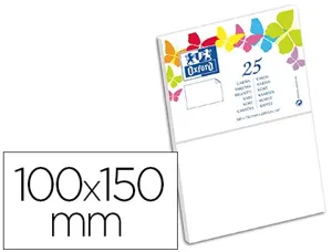Carte oxford vélin 100x150mm 240g coloris blanc étui 25 unités — Non classé