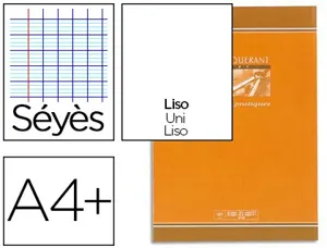 Cahier piqué conquérant sept travaux pratiques couverture offset a4+ 24x32cm 96 pages 70g 48p séyès 48p unies — Non classé