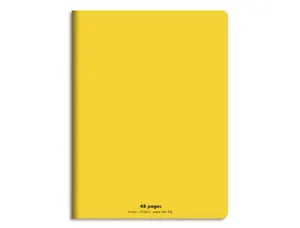 Cahier piqué conquérant classique couverture polypropylène rigide transparente a5+ 17x22cm 48 pages 90g séyès jaune — Non…