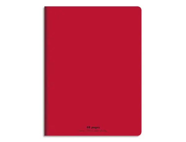 Cahier piqué conquérant classique couverture polypropylène rigide transparente a5+ 17x22cm 48 pages 90g séyès rouge — Non…